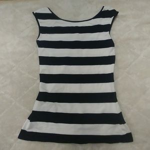 Express Black and White Striped Shirt